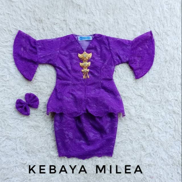 KEBAYA MILEA ANAK WARNA UNGU TUA