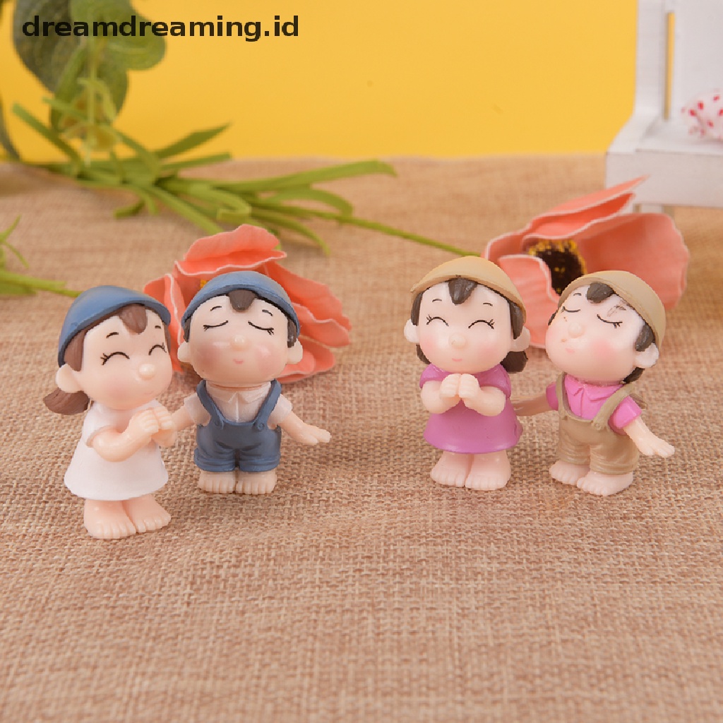 1 Set Miniatur Pasangan Kekasih Bahan Resin Untuk Dekorasi Taman Rumah