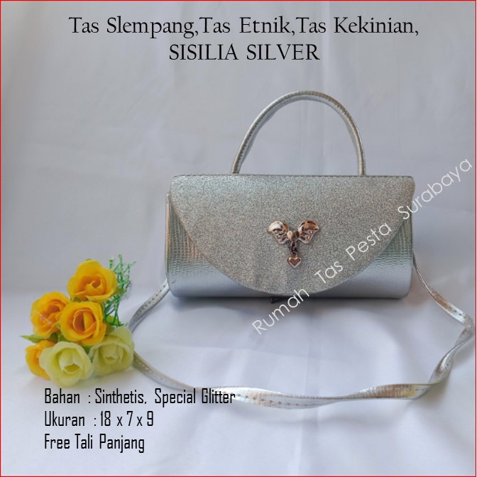 Tas Slempang,Tas Etnik,Tas Kekinian,SISILIA SILVER