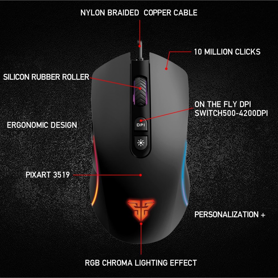 Fantech THOR II X16 Macro RGB Gaming Mouse PIXART