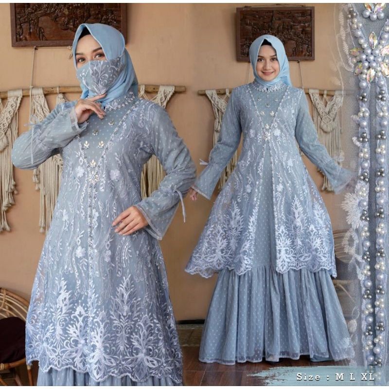 Cod gamis pesta murah//gamis qiranty djm//gamiswisuda//gamis tunangan//gamis pesta