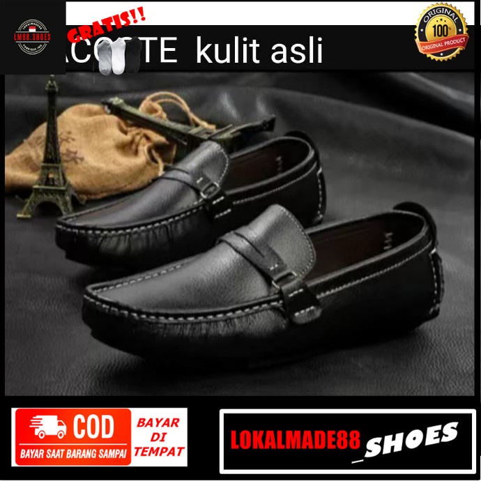 PROMO Sepatu spatu slip selip on pria casual murah tanpa tali merk armour cowok Sepatu Loafers kerja
