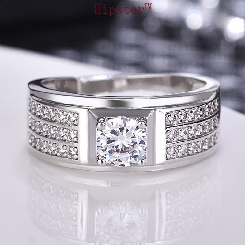 Popular Domineering Geometric Diamond Adjustable Ring