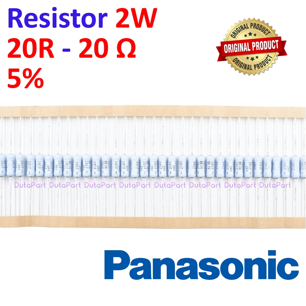 Resistor 20 Ohm 2 Watt 5% ORIGINAL PANASONIC 2W 20R HIGH QUALITY