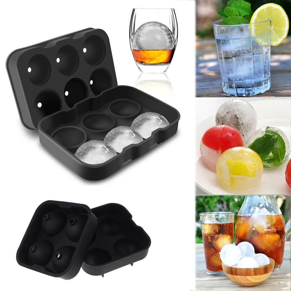 Populer4 /6 Grids Ice Ball Cube Tray Dapur &amp; Makan Ice Cream Whisky Alat Baking Cetakan Silikon