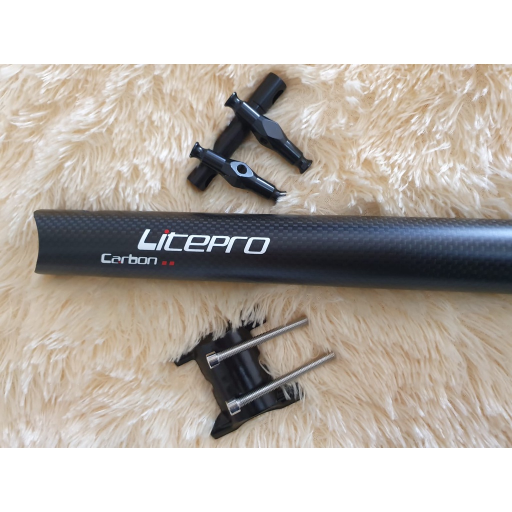 Seatpost Litepro Carbon 33.9 x 580mm tiang Jok Sepeda Lipat Seli Fnhon Dahon Tern Pikes