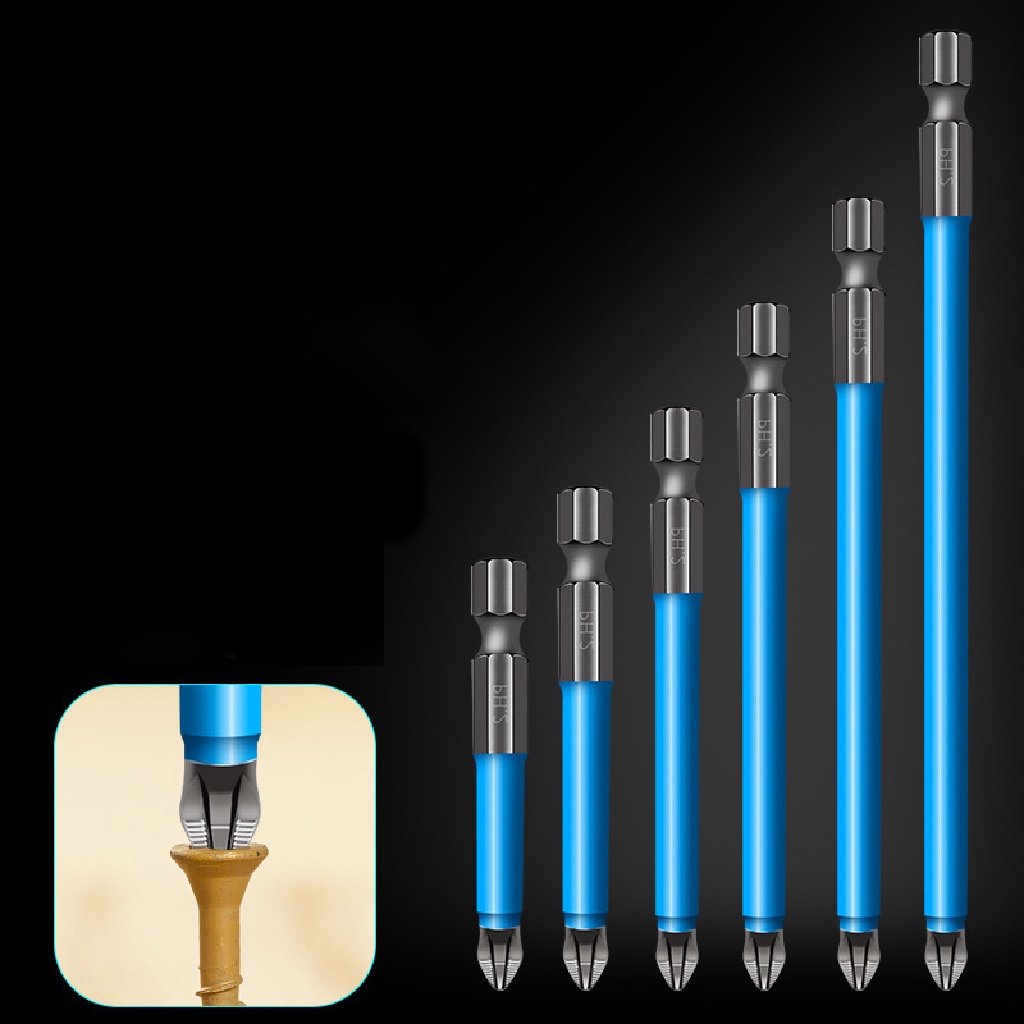(lsingers1) 7pcs / Set Mata Bor PH2 Phillips Magnetik Anti Slip Bits