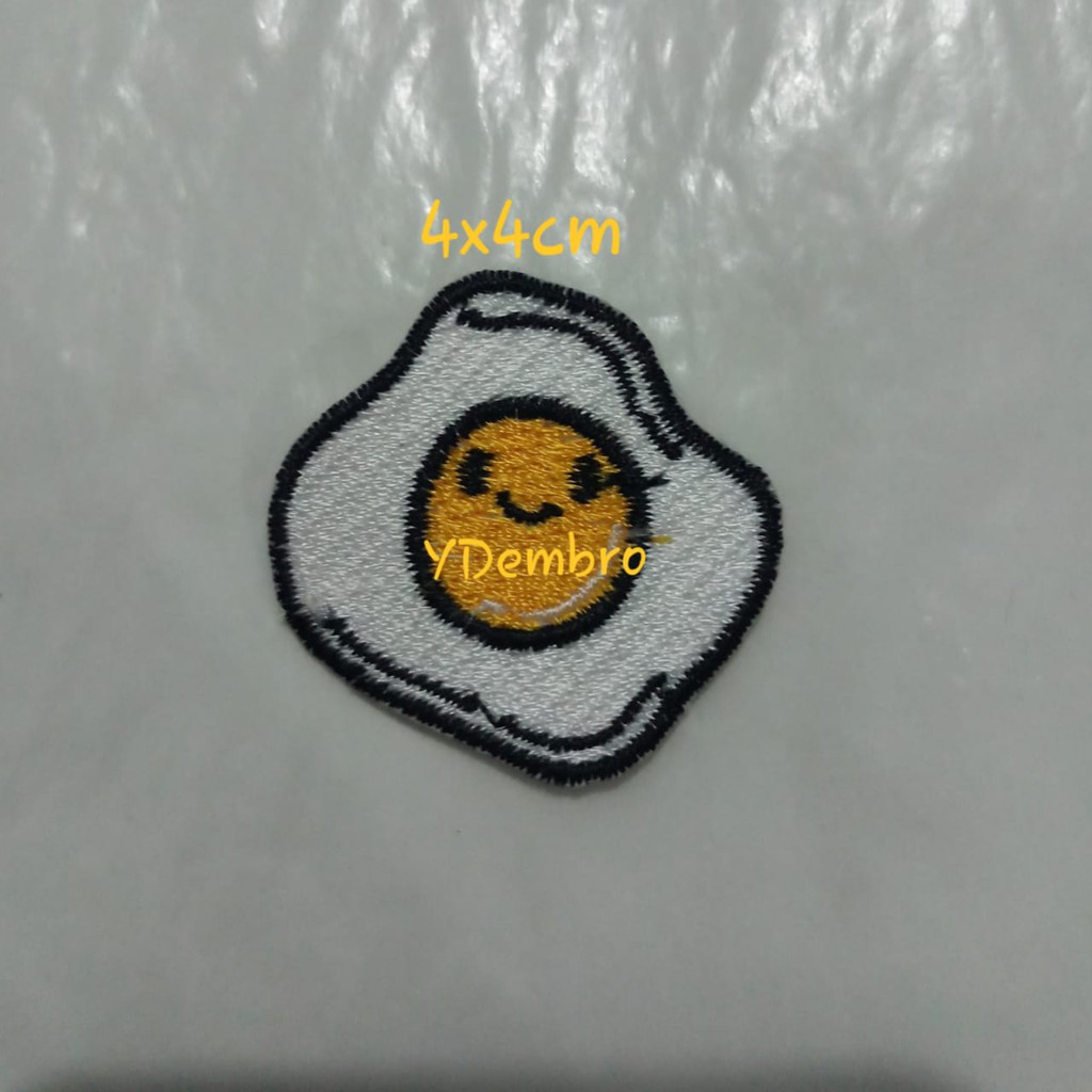 Patch Bordir Karakter Telor ceplok