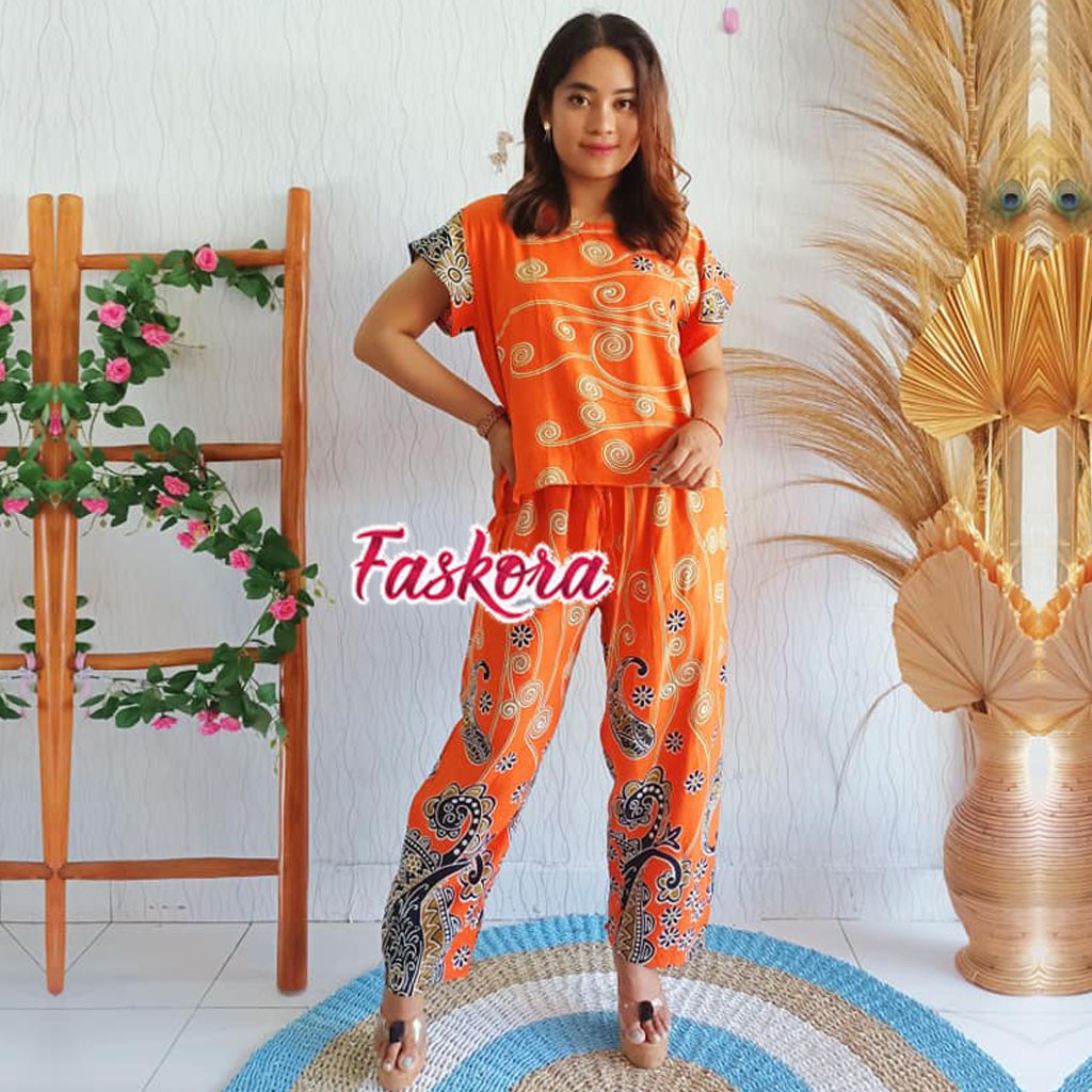 One Set Pajamas Rayon Jumbo XXL Jodha / Setelan Piyama Wanita Kekinian / Pajamas Set Jodha ld 120cm