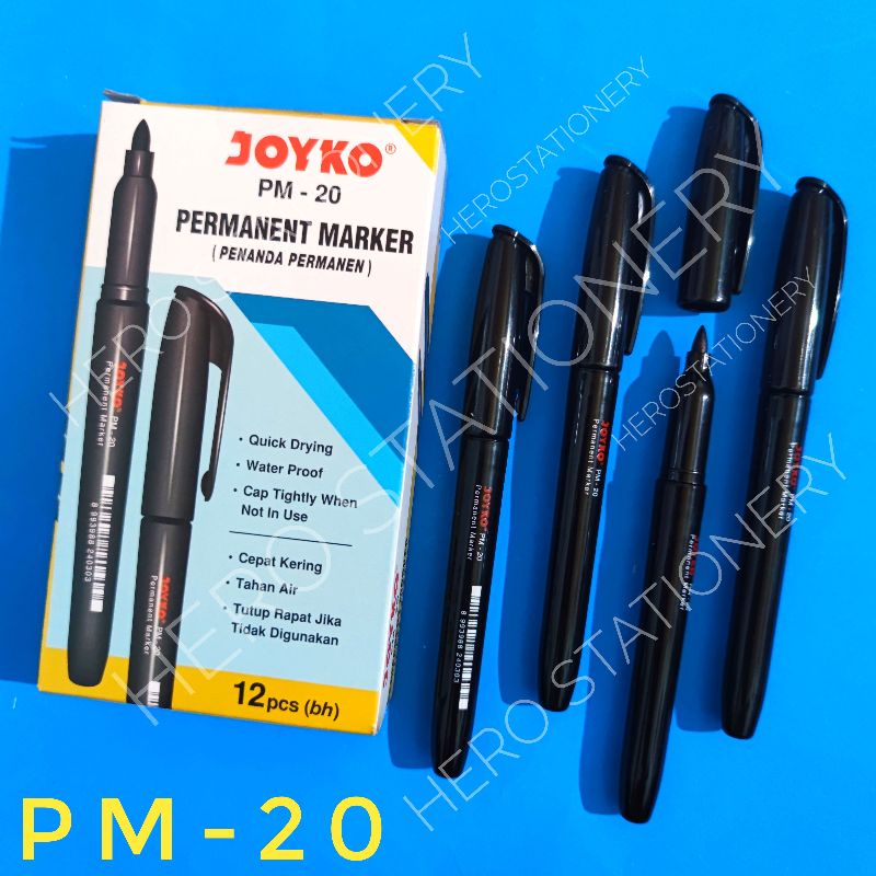 

Spidol permanen marker joyko hitam PM-20 . 12 unit