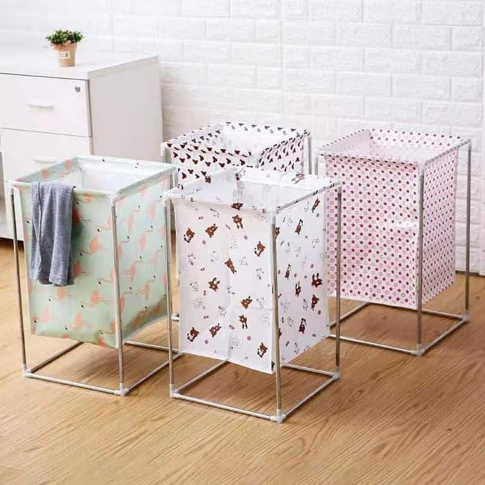 Keranjang Baju Cucian Stand Baju Kotor Laundry Basket Tempat Baju