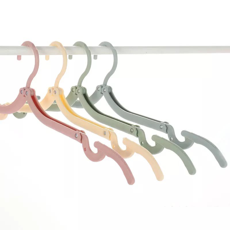 Hanger Lipat Portable Anti Slip Untuk Travel / Hanger Lipat Baju Warna [kk]