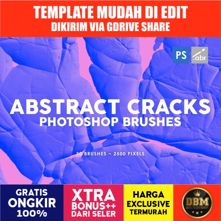 30 Abstract Cracks - Photoshop Stamp Brushes