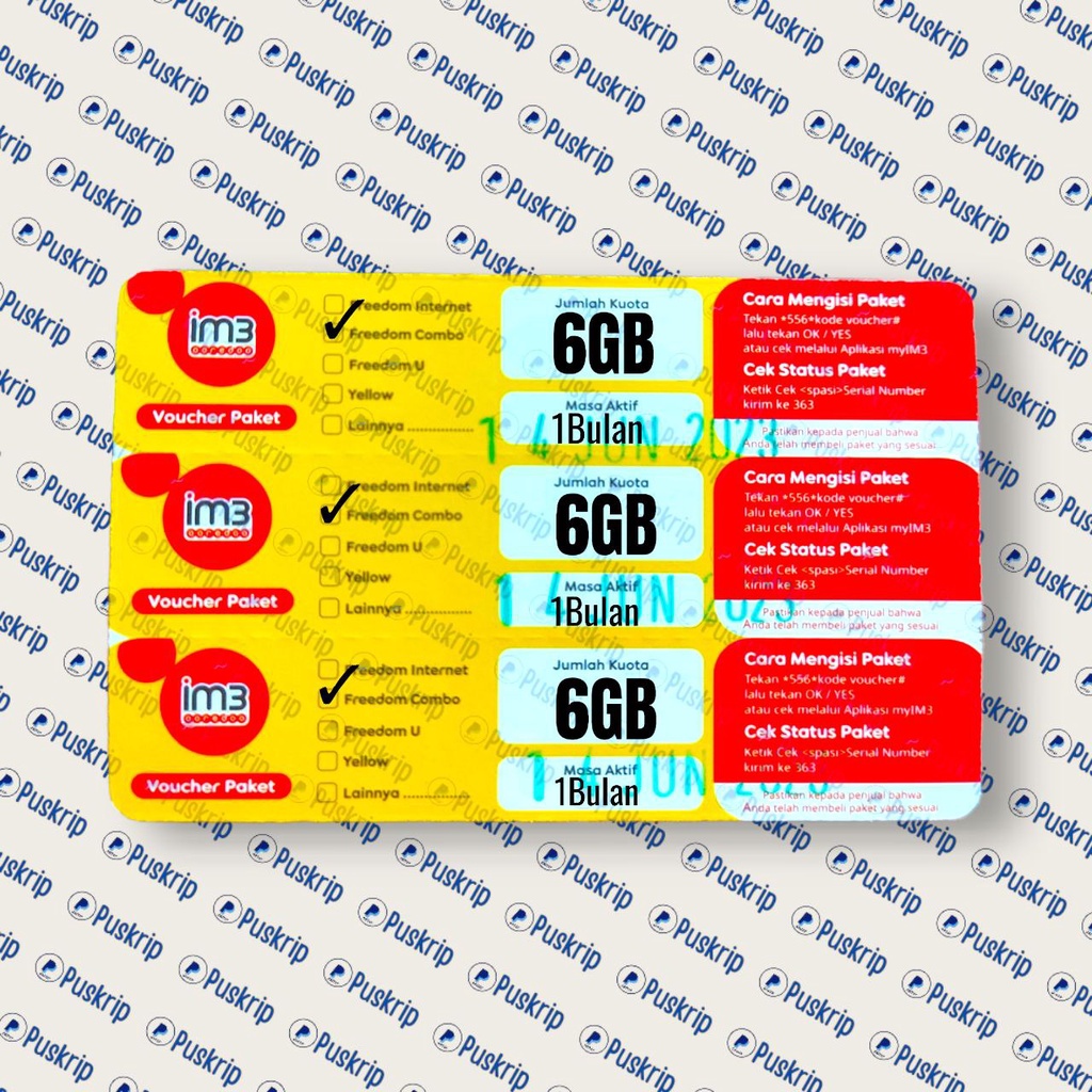 VOUCHER PAKET DATA INDOSAT FREEDOM COMBO 6GB