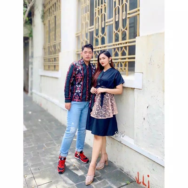 original batik couple tile brokat batik kampus dress tunik batik