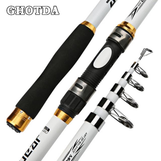 GHOTDA Joran Pancing Portable Carbon Fiber Telescopic panjang 240, 270, 300cm Kuat Termurah