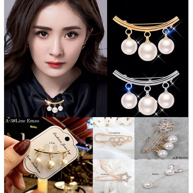 BROS TUSPIN PENITI KOREA BROOCH AKSESORIS FASHION WANITA