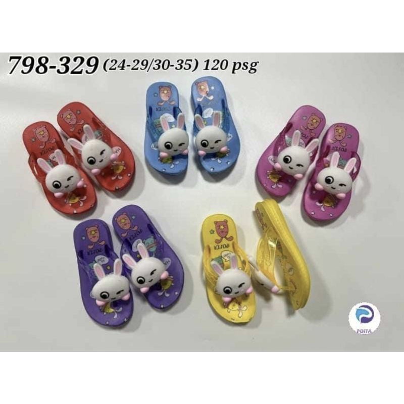 SANDAL JEPIT ANAK CEWEK BONEKA BUNNY KELINCI KARET 798-329 UKURAN 30-35