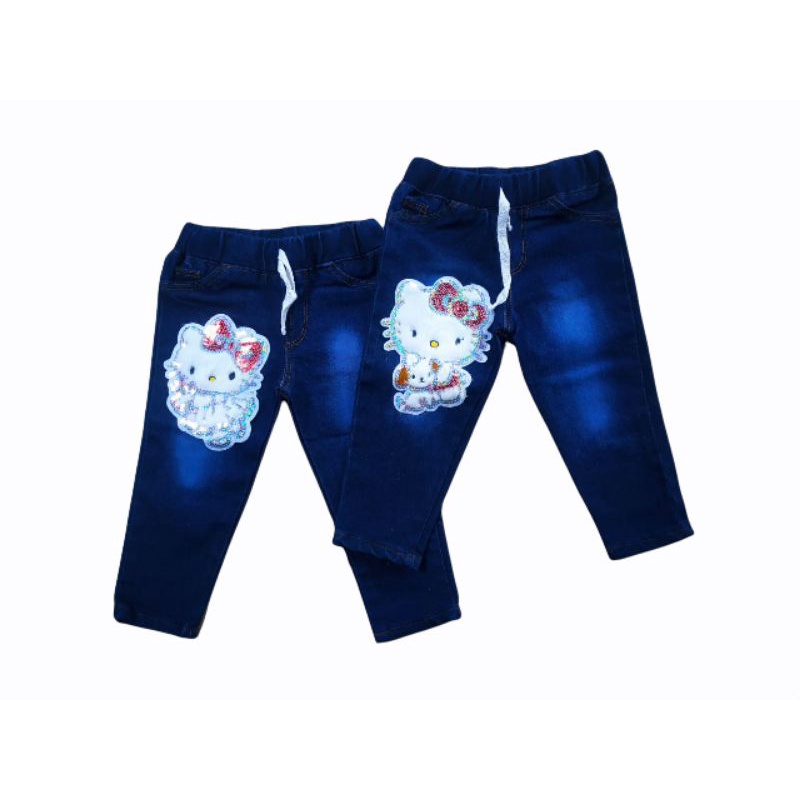 (COD) CELANA JEANS ANAK PEREMPUAN / CELANA ANAK PEREMPUAN MOTIF BULU LUCU 1-6 TAHUN