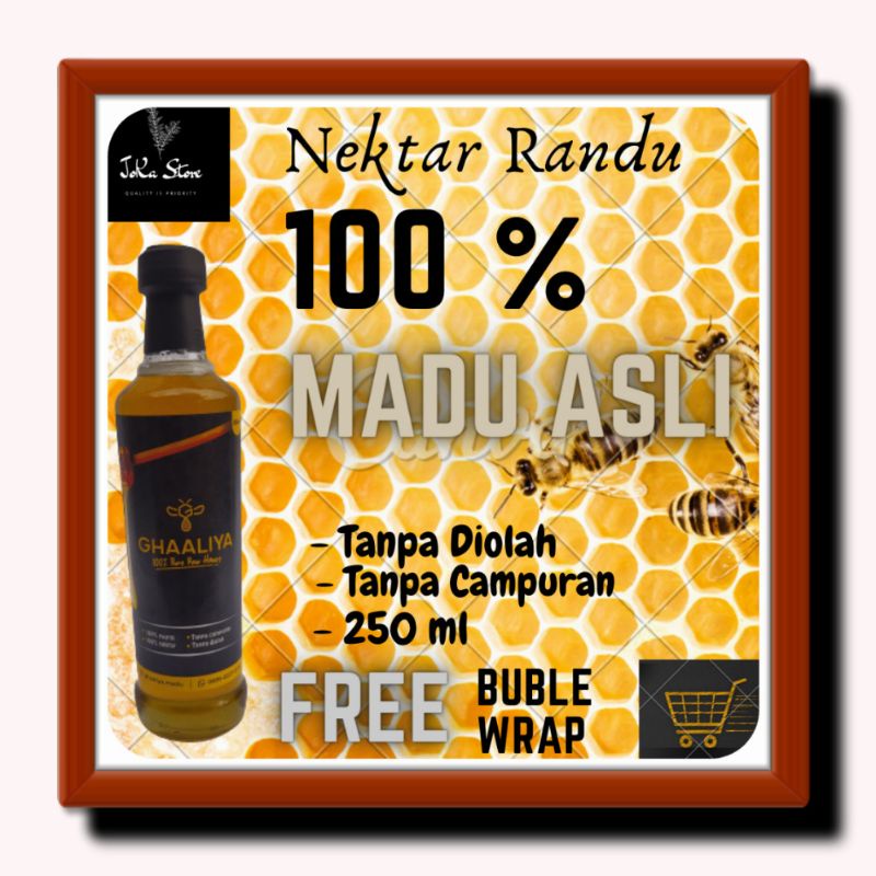 

Madu Lebah Murni Asli Ghaaliya Nektar Bunga Randu Premium 250 Ml/330Gr