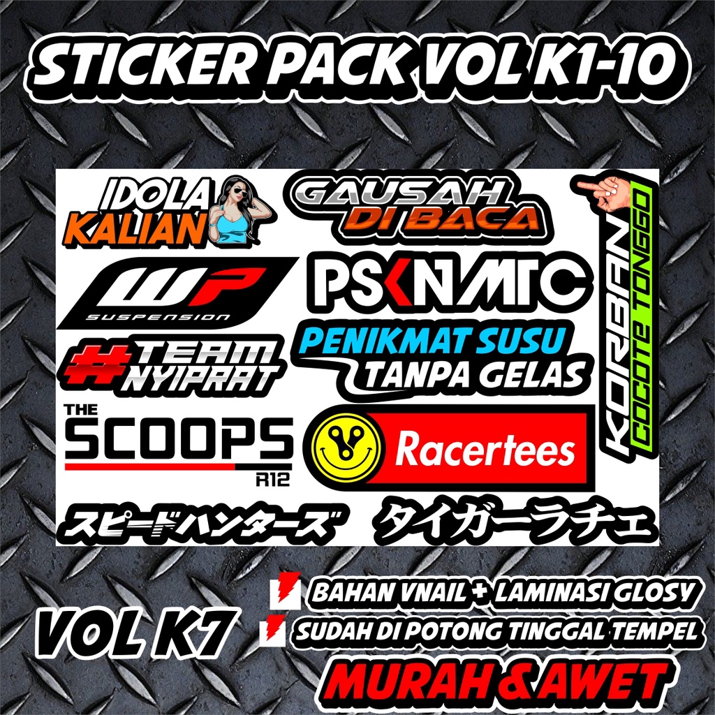 STICKER PACK RACING MOTOR BALAP MURAH LAMINASI GLOSY SUDAH CUTING TINGGAL TEMPEL