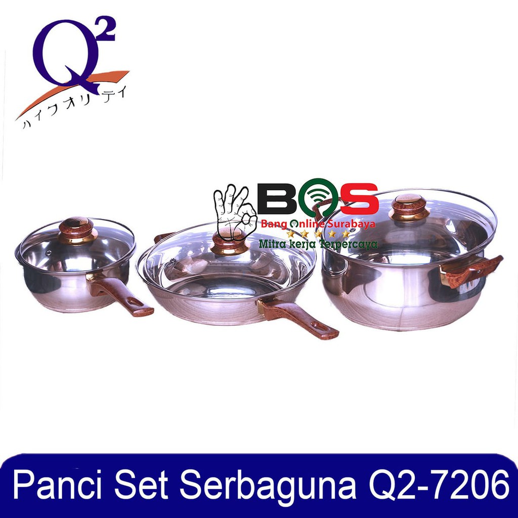 Q2 Panci Set Stainless Steel 6 PCS Set Q2-7206 Q2 7206 Q27206