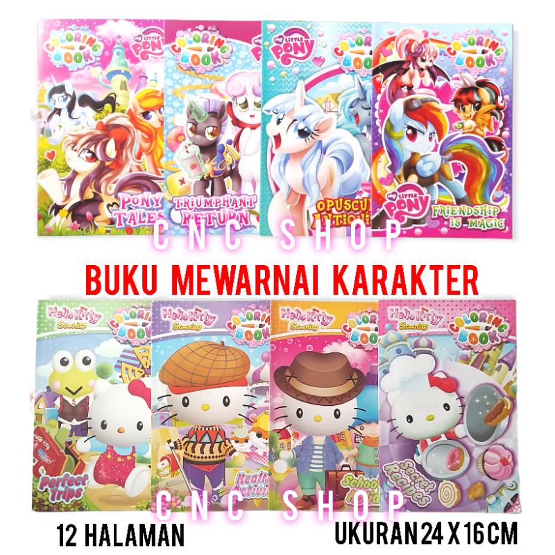 Buku Mewarnai HK Pony Berbie Princess Frozen Suvenir Ultah Anak Murah