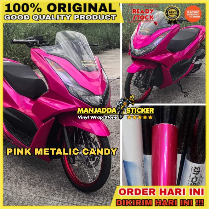 STIKER SKOTLET MOTOR METALIC PINK CANDY