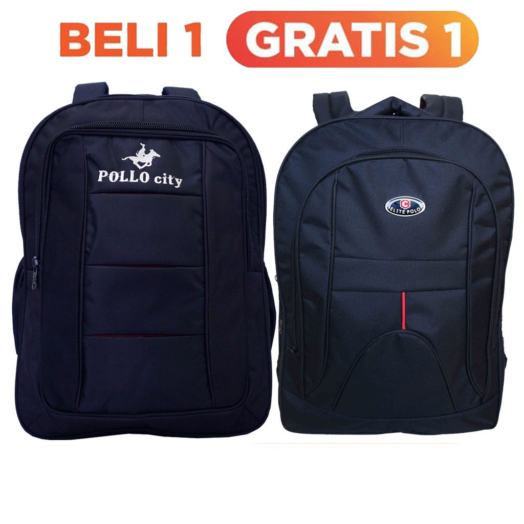 BELI 1 GRATIS 1 - BACKPACK ELITE POLO BLAXTON FREE TAS RANSEL POLLO CITY TAS SEKOLAH KULIAH KERJA