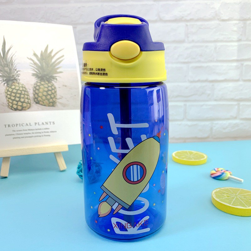 BT 56 BOTOL AIR MINUM ANAK SEKOLAH KARAKTER LUCU UNIK TRITAN BOTTLE WATER FREE BPA 480ML SEDOTAN-ROCKET