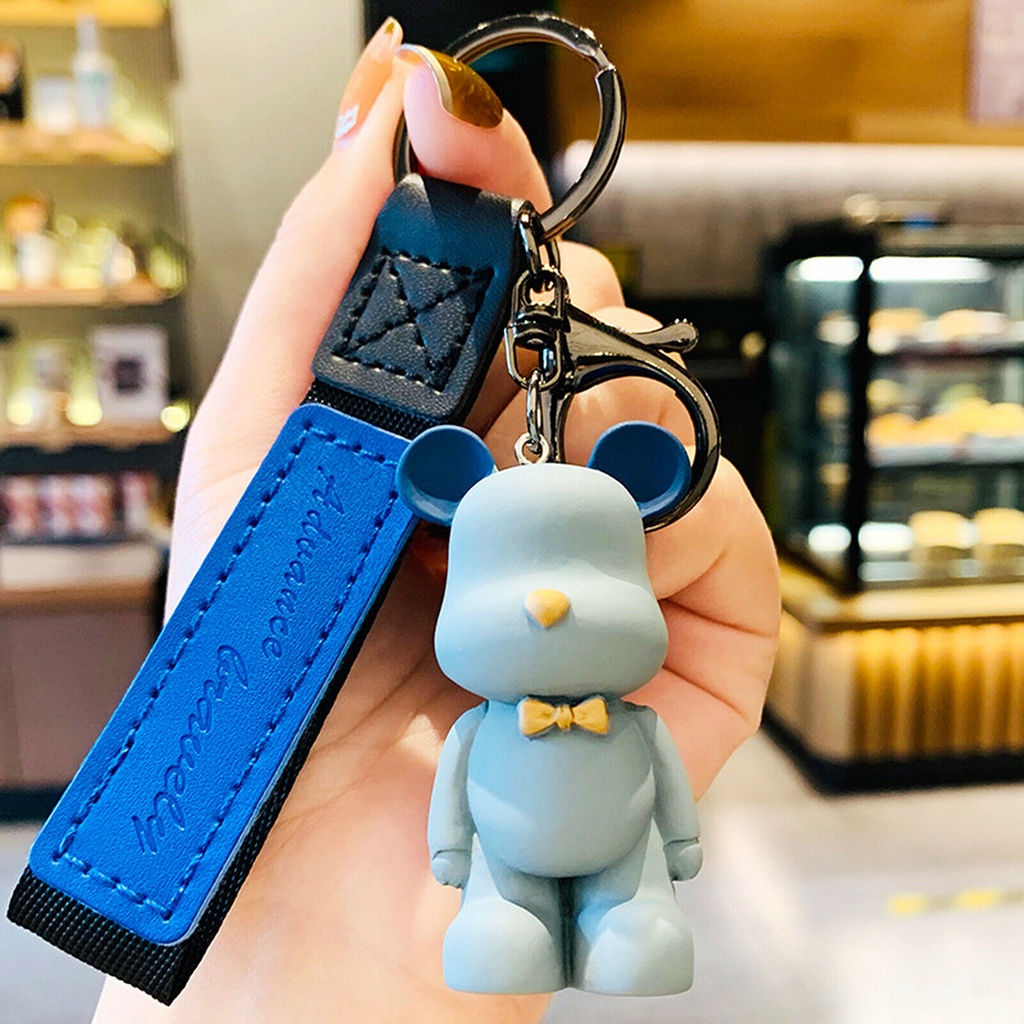 Nordic style bear keychain Cute Cartoon Disney Marvel Key Chain doll key Ring Portable Party Gift