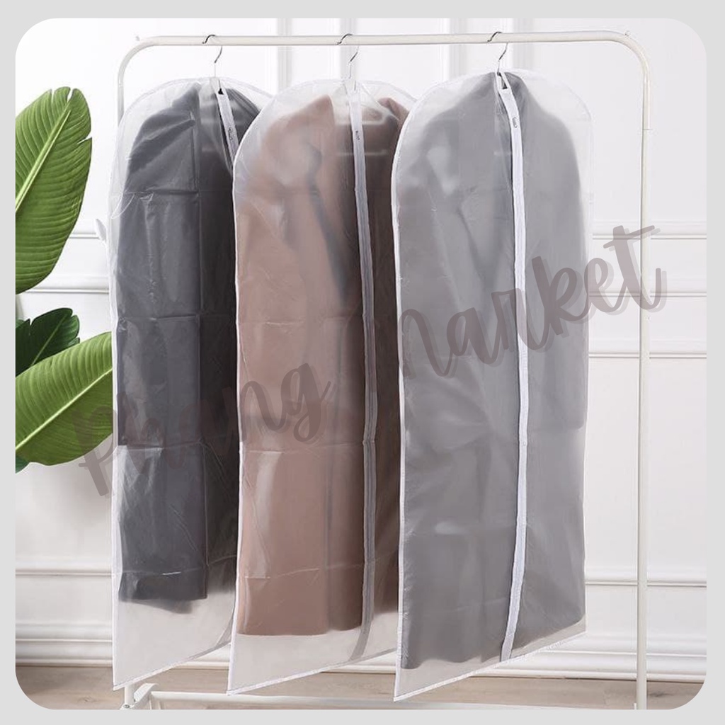 Cover Plastik Sarung Laundry Gantungan Pelindung Penutup Dress Jaket Baju Gaun Pakaian Jas Gamis