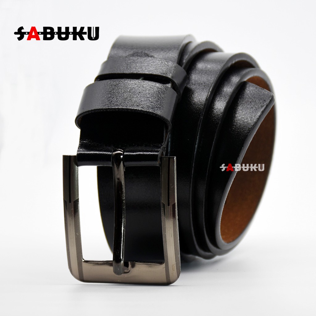 [S&amp;K] Ikat Pinggang Pria Sabuk Pria Model Tusuk Jarum Bahan Kulit Imitasi Gesper Pria Men Belt-SK004