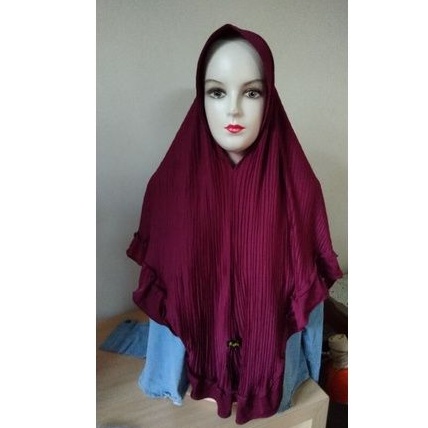 jilbab instan plisket/prisket rempel +gesper