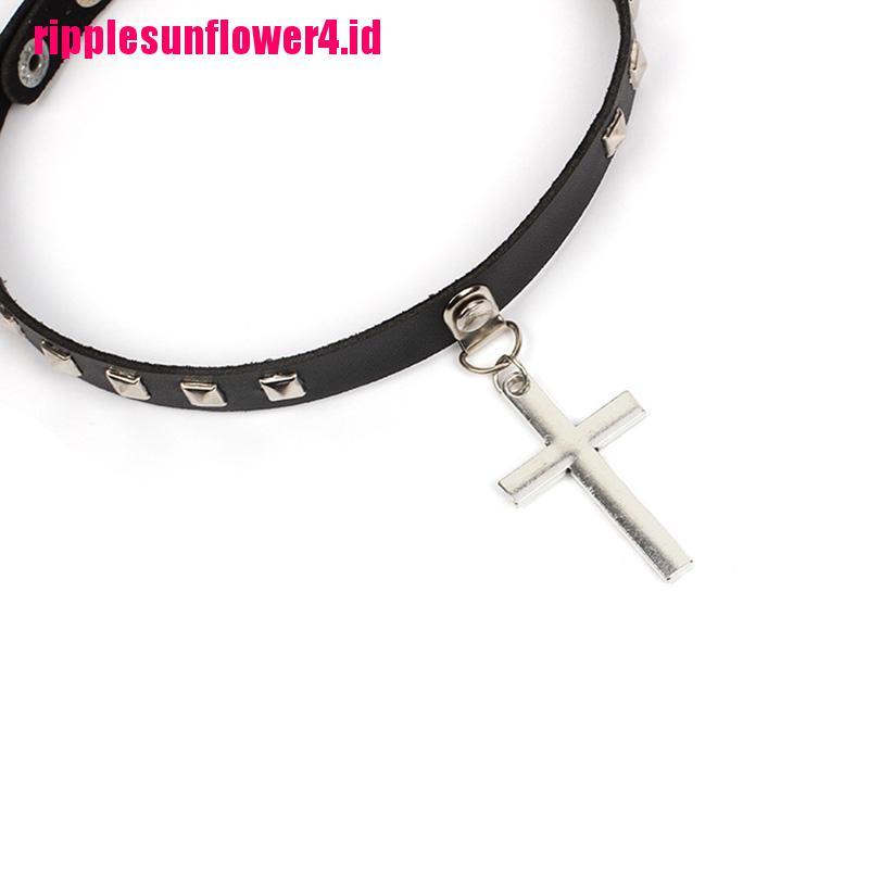 Kalung Choker Bahan Kulit PU Gaya Punk Gothic