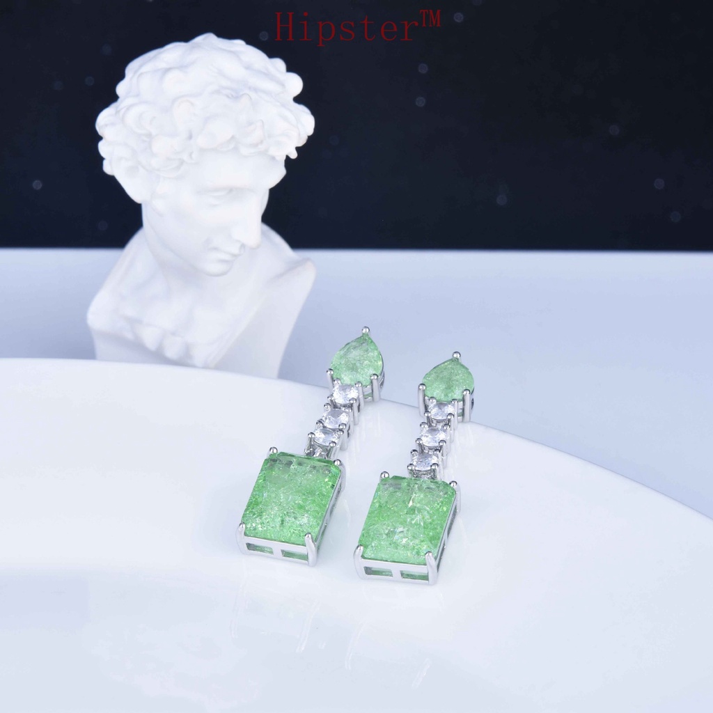 Anting Kristal Warna Biru Navy Untuk Wanita