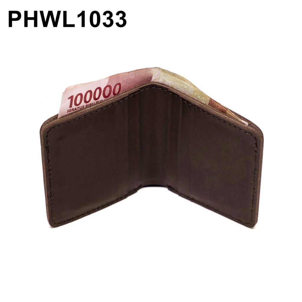 dompet pria kulit sapi asli bifold wallet card wallet coklat PHWL1033