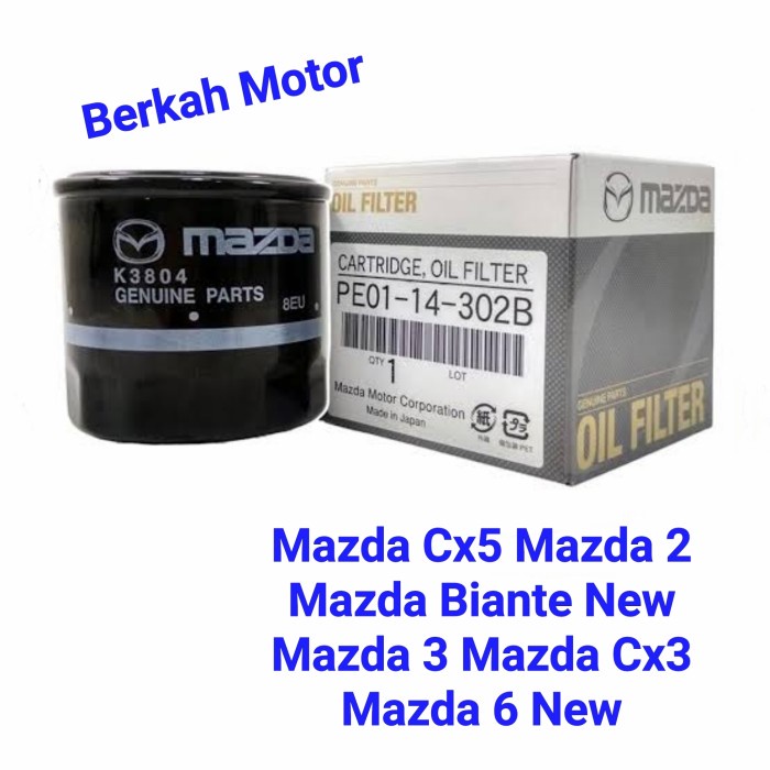 Filter Oli Mazda 2 # Mazda 3 # Cx5 # Mazda 6 # Cx3 # Mazda 5 #