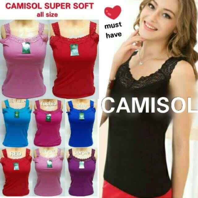 Camisol Tanktop Extra Soft Super Adem TengTop Renda Tanktop Dalaman Wanita Renda / Kamisol Singlet Wanita Renda Super Soft All Size