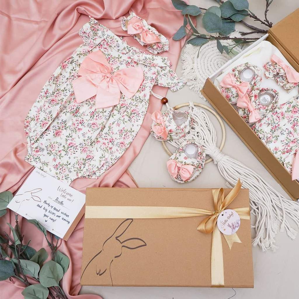 LIO035 Girls Baby Hampers 0-12 months/ Hampers bayi newborn/ Kado bayi/ baby girl gift set-Lindsey Peach