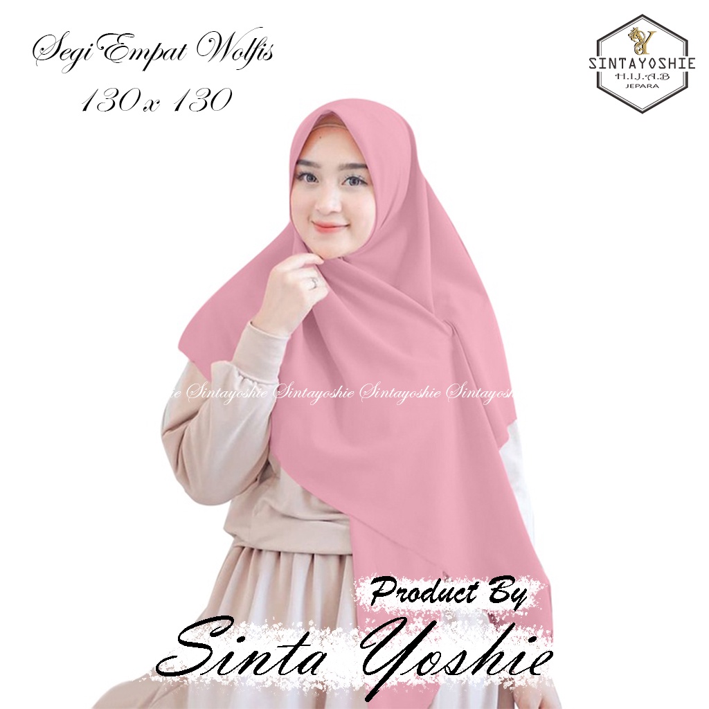 Jilbab Segi empat Wolfis 115, 130 dan 150 Jilbab Segiempat Wolfis Segi 4 Wolfis Jumbo Premium