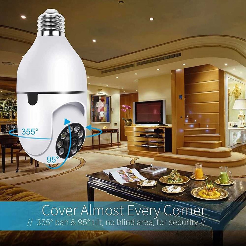 Kamera Pengawas CCTV Model Lampu WiFi IP Camera Auto Tracking E27 2MP