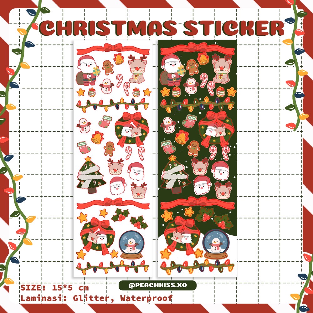 Stiker Dekorasi Deco Photocard / Journal / Polcos Christmas Xmas by @peachkiss.xo