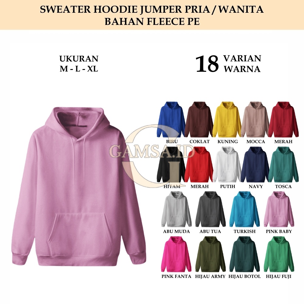 BISA COD - SWEATER HOODIE PRIA WANITA JAKET JUMPER JACKET POLOS KERJA SEKOLAH KASUAL