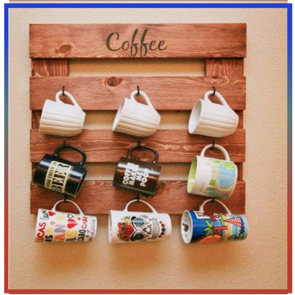 rak ambalan dinding minimalis tempat gantungan gelas dapur tempel kayu peralatan dapur kamar mandi