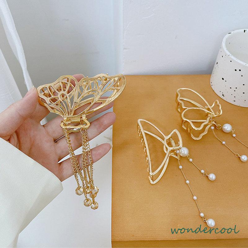 Butterfly Jepit Rambut Bentuk Kupu-Kupu Bahan Metal Ukuran Besar-Won