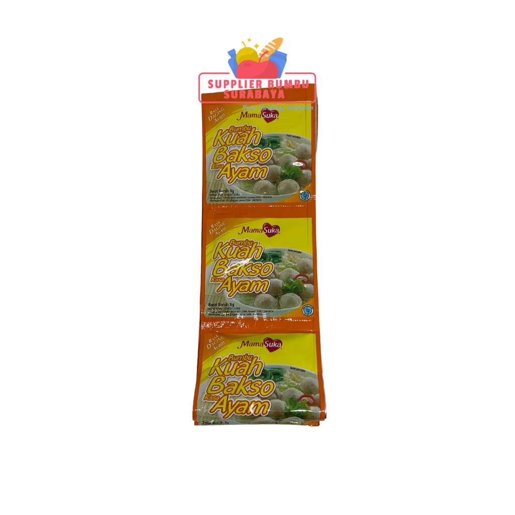 Jual Mamasuka Bumbu Kaldu Kuah Bakso Rasa Ayam 8g Renceng Isi 12 Sachet