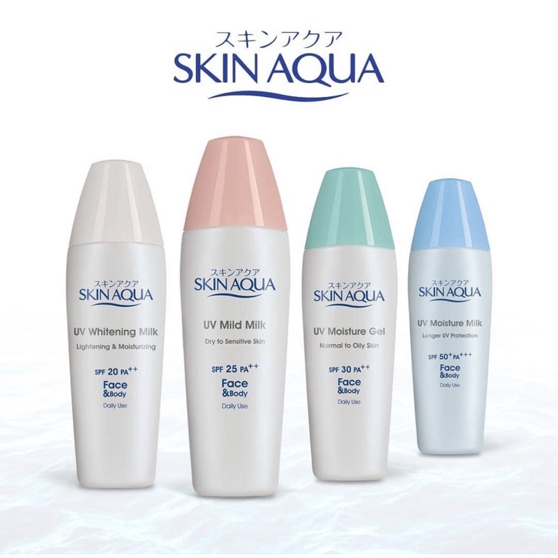 Skin aqua Uv sunscreen whitening milk mild moisture gel face body sunblock spf 20 25 30 50 skinaqua