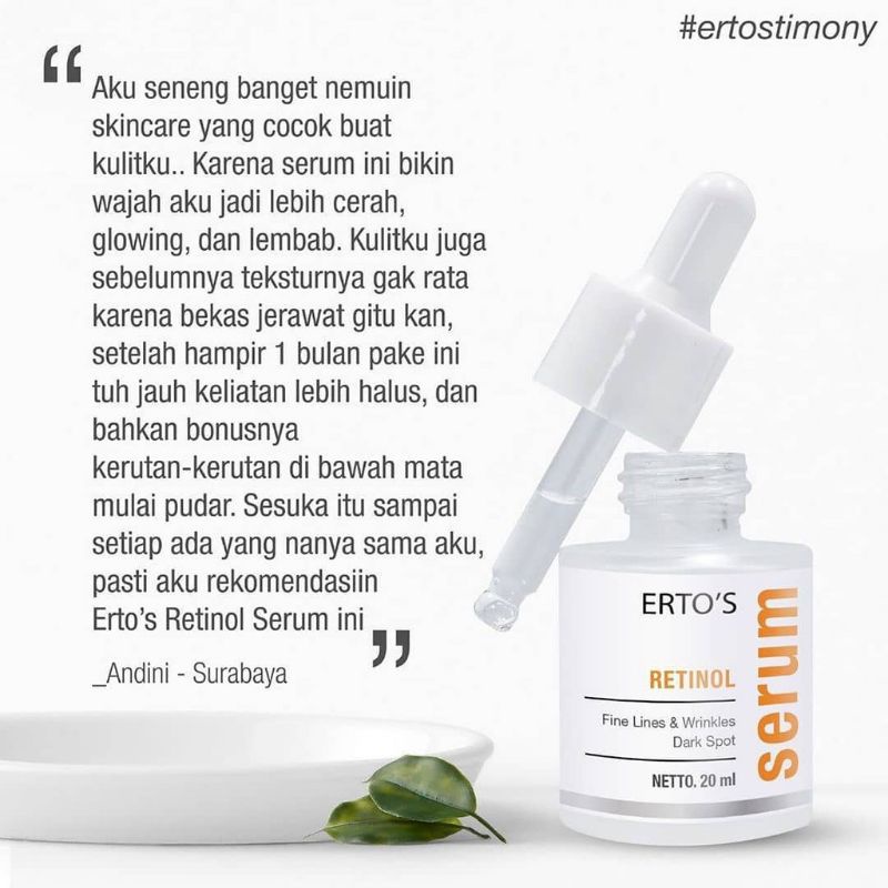 [ORI] SERUM ERTO'S RETINOL Menghilangkan Flek Hitam dan Wajah Kusam dengan ANTI AGING &amp; ANTI OKSIDAN