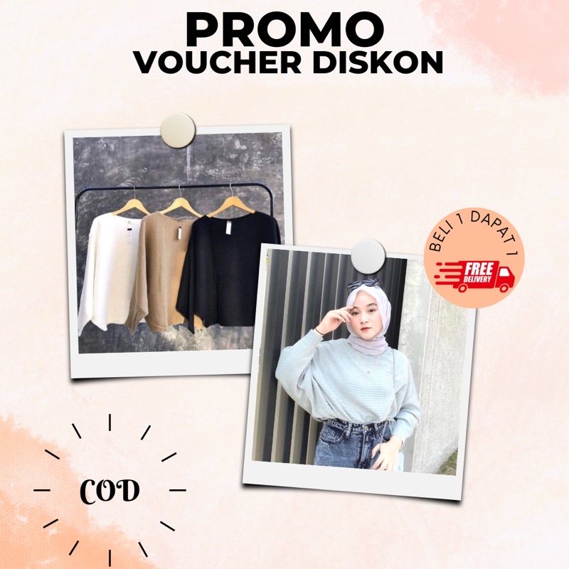 Atasan Switer Sweter Sweater Blouse Rajut Wanita Batwing Model Korea Oversize Bahan Premium